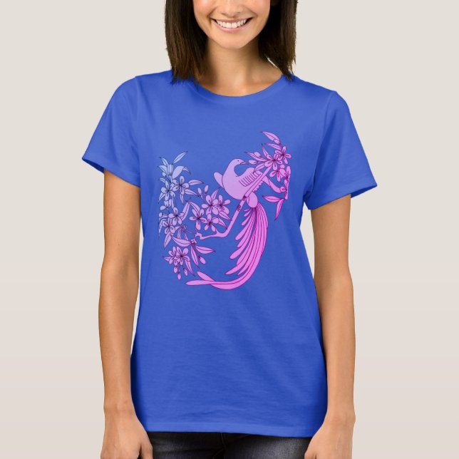 Dove On Branch Bird Motif Art  T-Shirt (Front)
