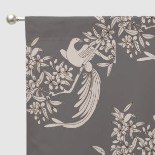 Dove On Flowered Branch Animal Art Blackout Curtains