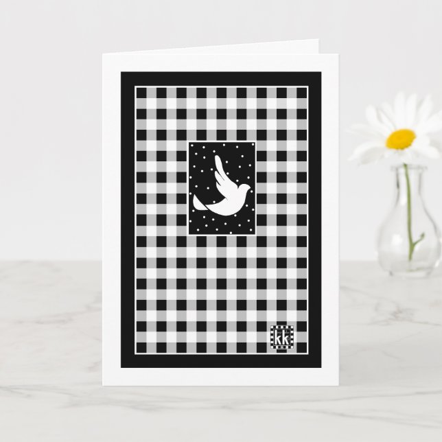 Dove On Snowy Sky greeting card (Small Plant)