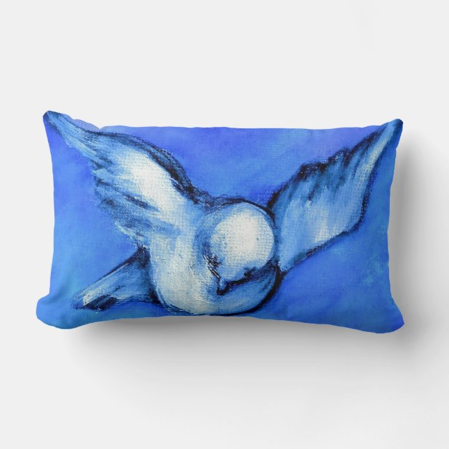 Dove-Original Art by SQ Streater Lumbar Pillow (Front)