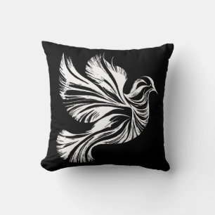 Dove Outline Throw Pillow