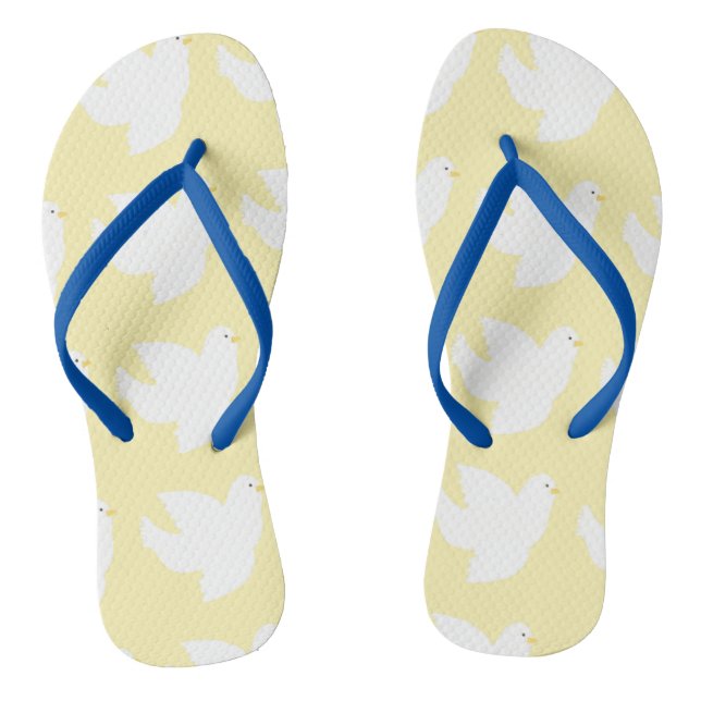 dove painting art flip flops (Footbed)