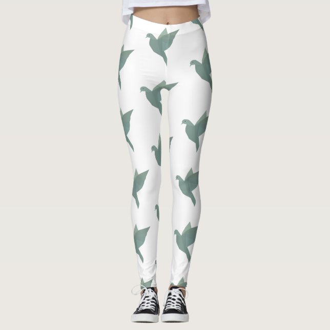 Dove, Peace , Dove Art Leggings (Front)