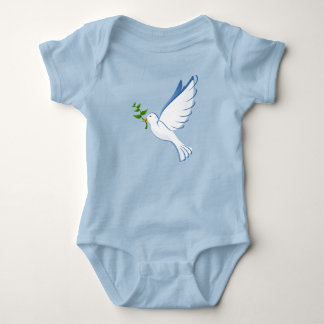 dove peace flying olive branch baby bodysuit