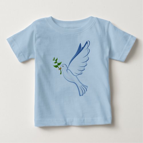 dove peace flying olive branch baby T_Shirt