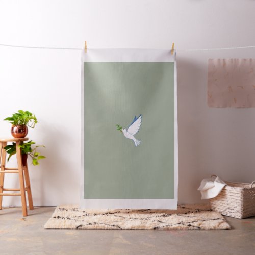 dove peace flying olive branch fabric