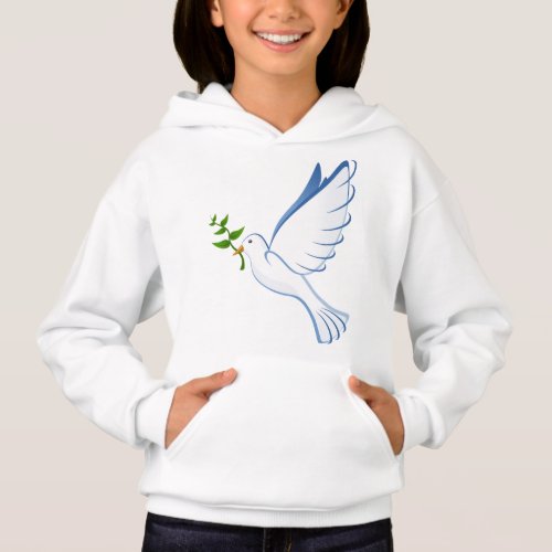 dove peace flying olive branch hoodie
