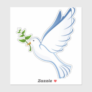 dove peace flying olive branch sticker