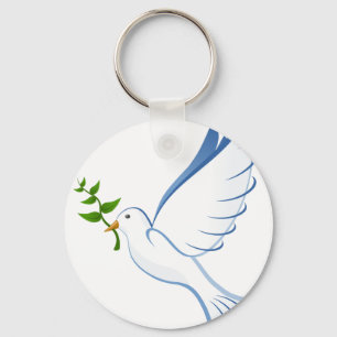 Dove Peace Symbol Keychain