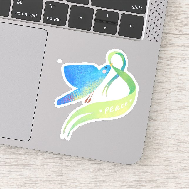 DOVE, PEACE SYMBOL STICKER (Detail)