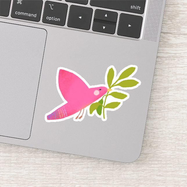 DOVE, PEACE SYMBOL STICKER (Detail)