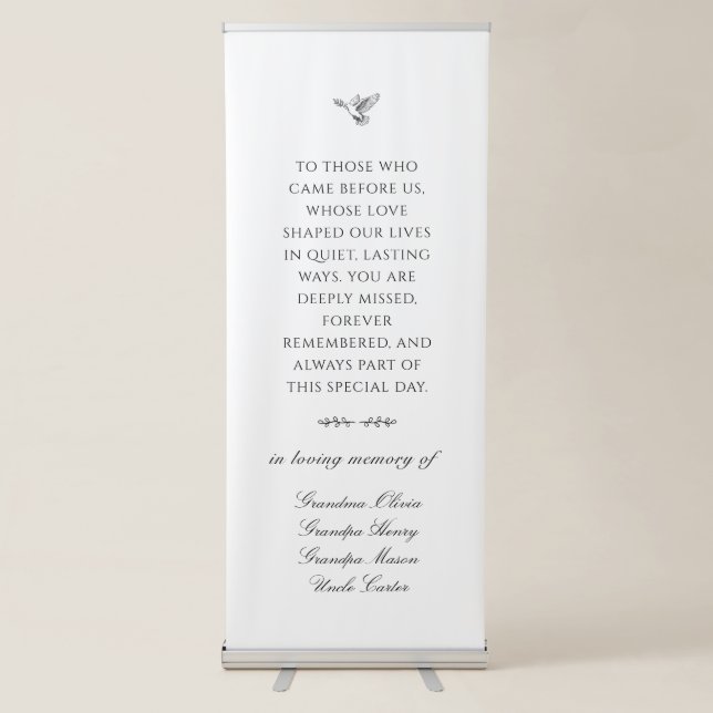 Dove Personalized Wedding Memorial Banner (Front)