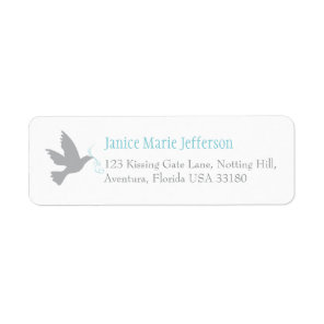 Dove purple wedding return reply address label