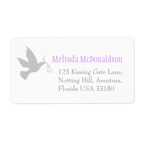 Dove purple wedding return reply large address label