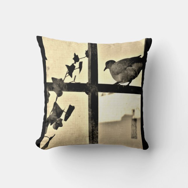 Dove Resting Throw Pillow (Front)