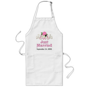 Dove & Rose - Just Married T-shirt Long Apron