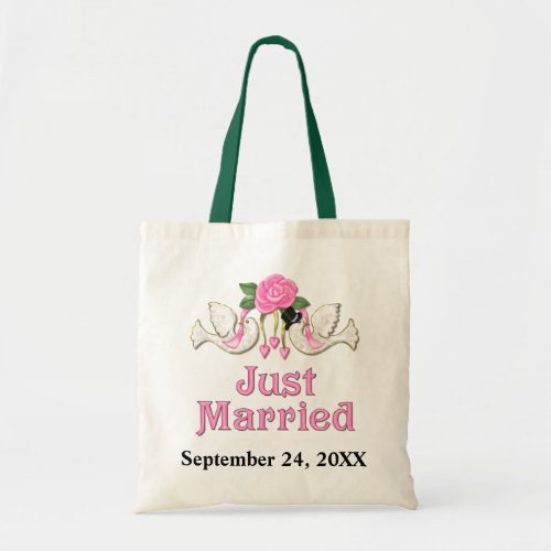 Dove  Rose _ Just Married T_shirt Tote Bag