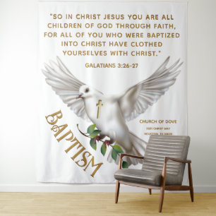 Dove Scripture Baptism Backdrop