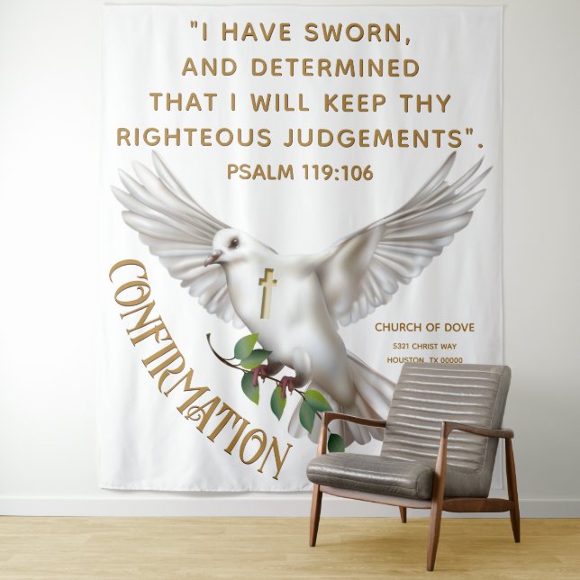 Dove Scripture Confirmation Baptism Backdrop (In Situ)