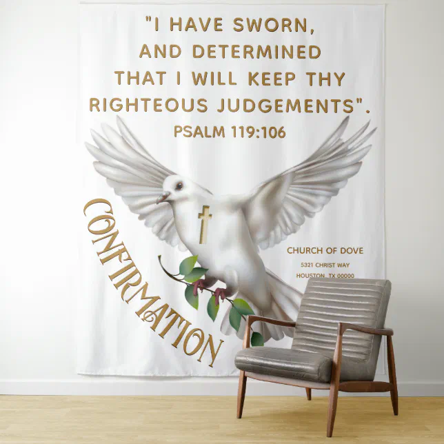 Dove Scripture Confirmation Baptism Backdrop | Zazzle