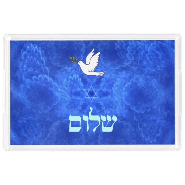 Dove - Shalom Acrylic Tray (Front)