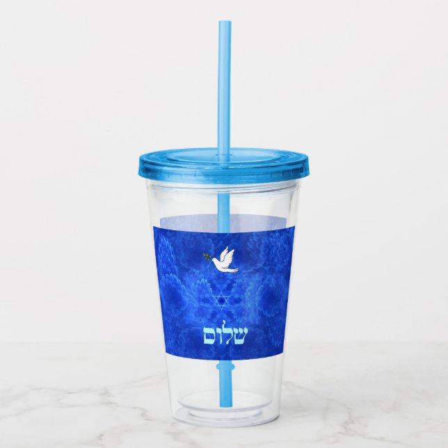Dove - Shalom Acrylic Tumbler (Front)