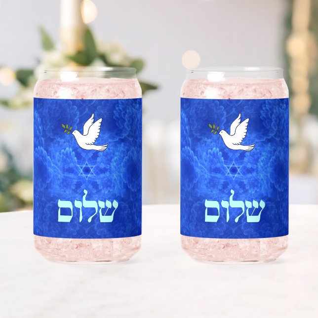 Dove - Shalom Fractal Can Glass (Insitu (Wedding))