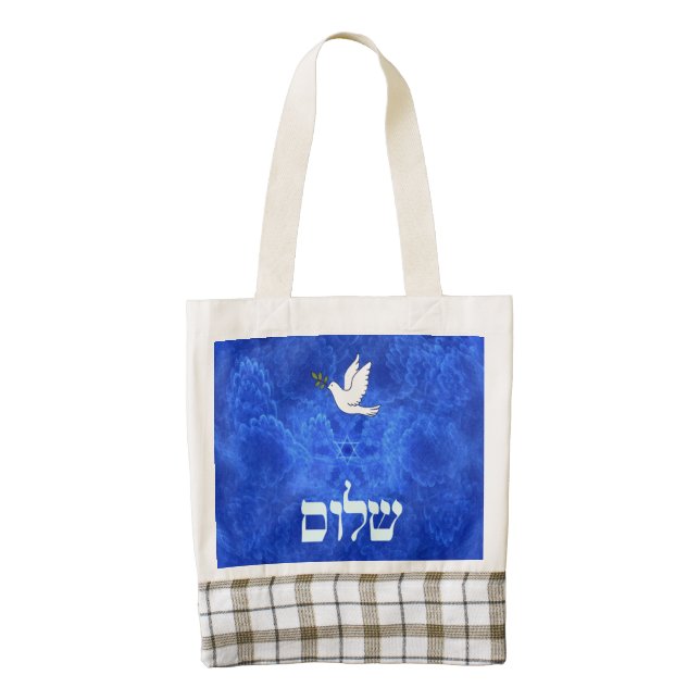 Dove - Shalom Zazzle HEART Tote Bag (Front)