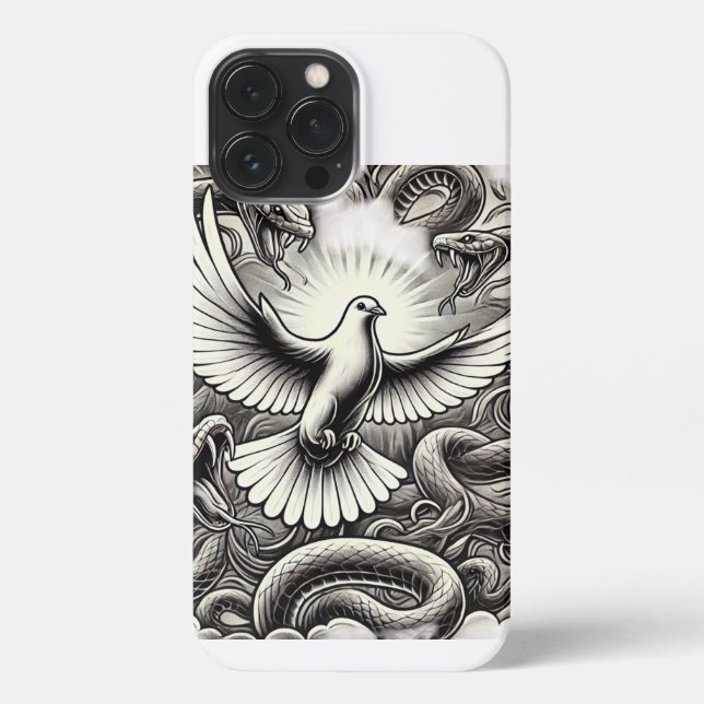 Dove snake pit tattoo design  iPhone case (Back)