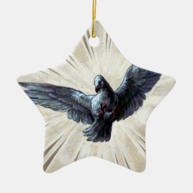 dove star ceramic ornament (Front)