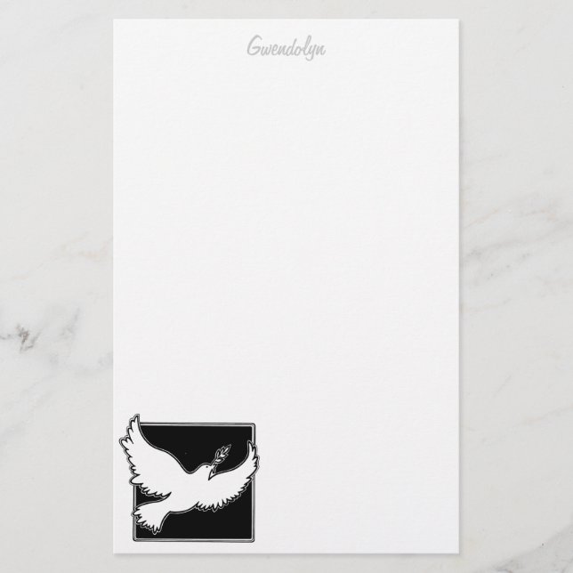 Dove stationery personalized (Front)