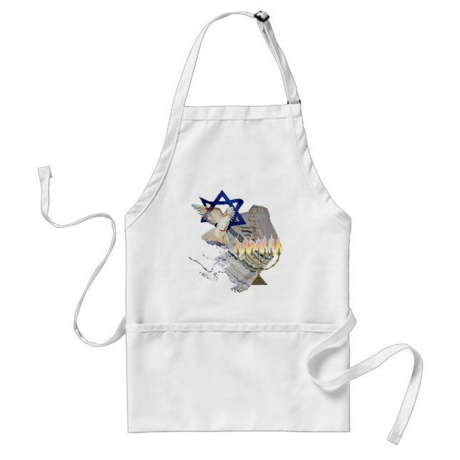 Dove Tallit Menorah Adult Apron (Front)