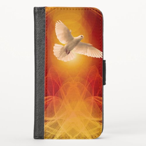 Dove Wave Particles iPhone XS Wallet Case