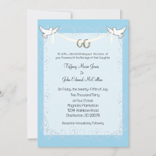 Dove Wedding Invitation (Front)