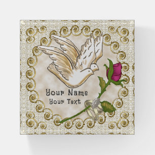 Dove Wedding Paperweight
