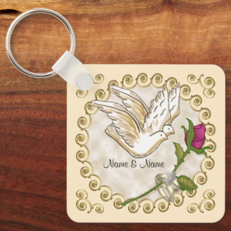 Dove Wedding Rings custom keychain