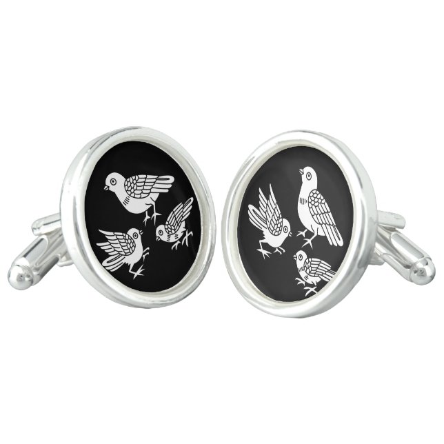 Dove with children cufflinks (Angled)