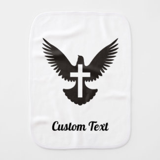 Dove with Cross Baby Burp Cloth