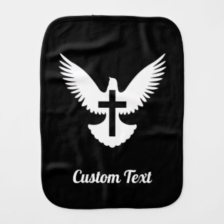 Dove with Cross Baby Burp Cloth