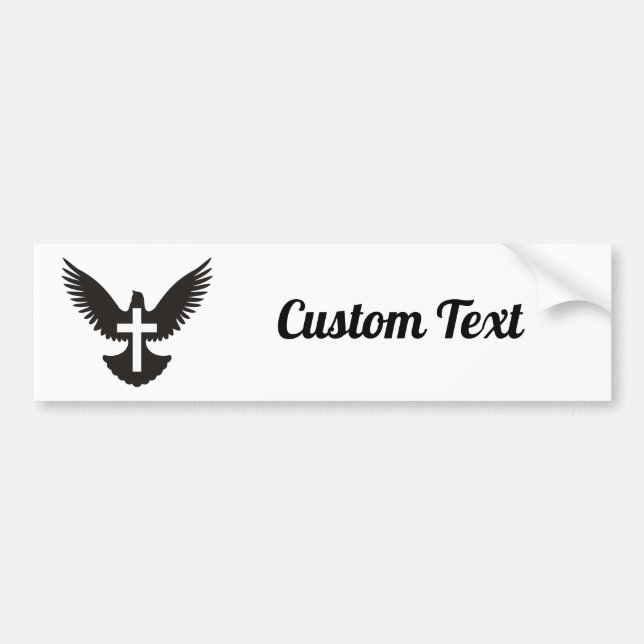 Dove with Cross Bumper Sticker (Front)