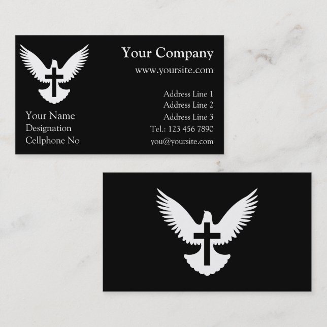 Dove with Cross Business Card (Front/Back)