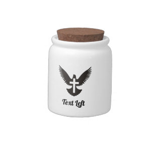 Dove with Cross Candy Jar