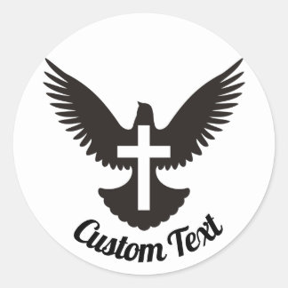Dove with Cross Classic Round Sticker