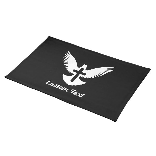 Dove with Cross Cloth Placemat (On Table)