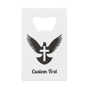Dove with Cross Credit Card Bottle Opener