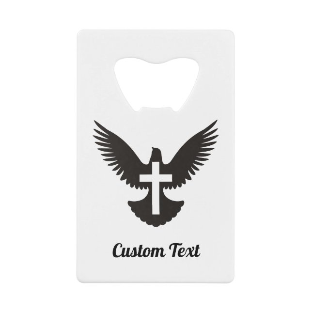 Dove with Cross Credit Card Bottle Opener (Front)