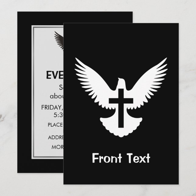 Dove with Cross Invitation (Front/Back)