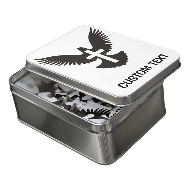 Dove with Cross Jigsaw Puzzle (Lid Open)