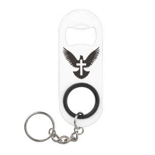 Dove with Cross Keychain Bottle Opener