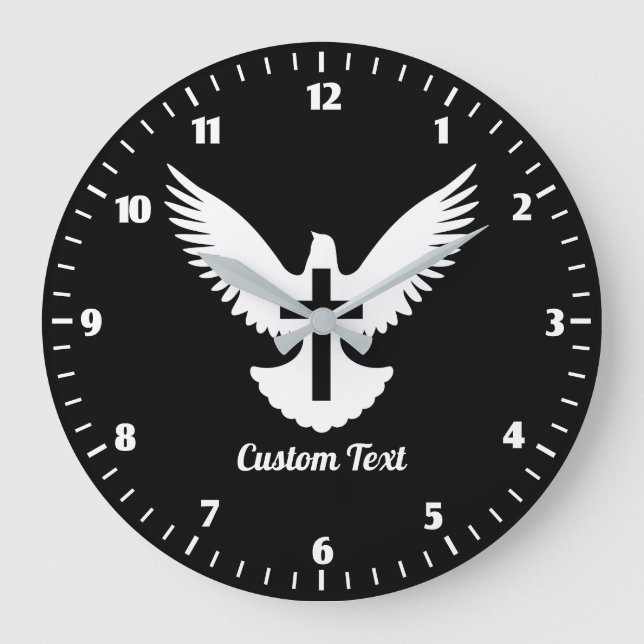 Dove with Cross Large Clock (Front)